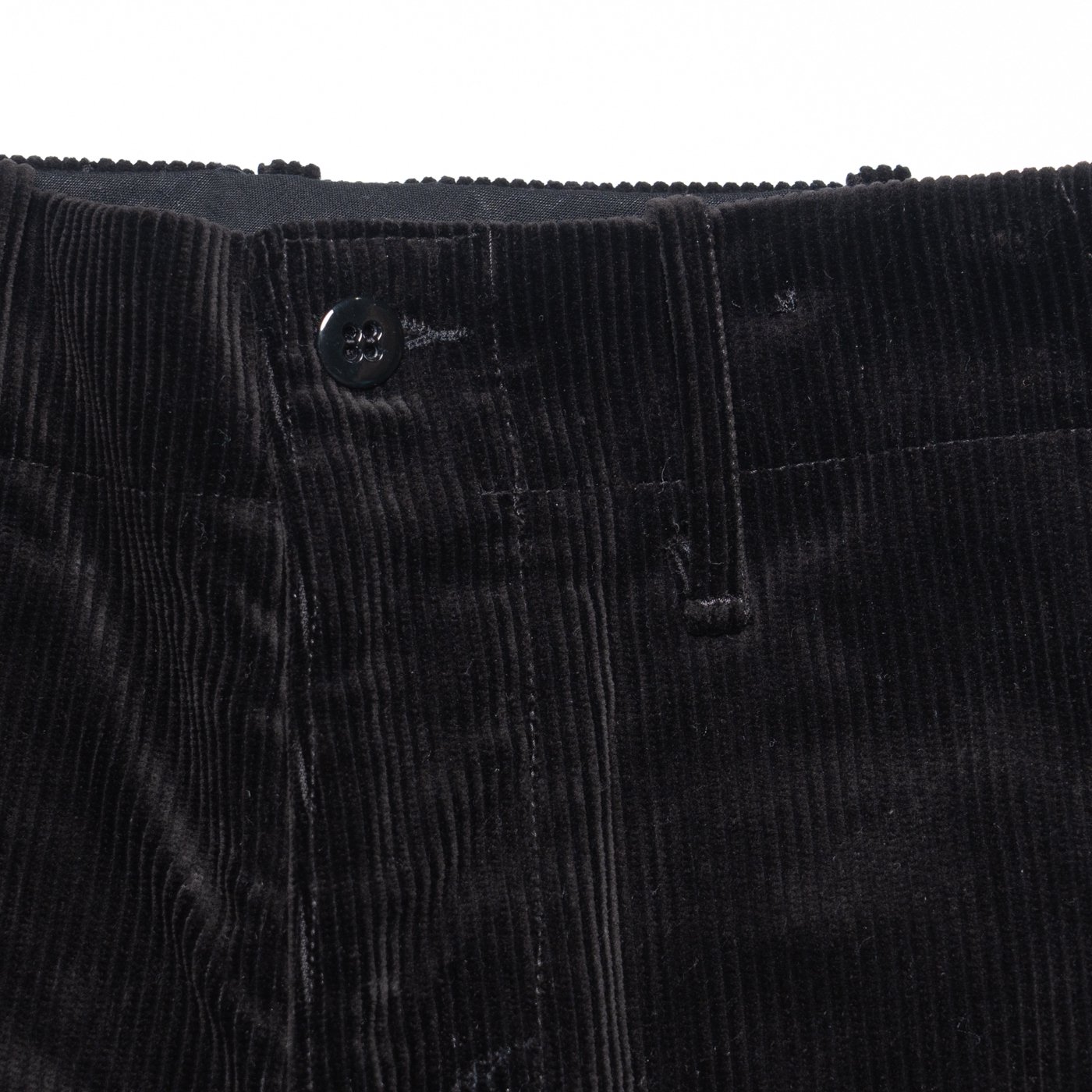 TUKI * 0168 Short Short Wide Trousers 8 Wale Corduroy * Black