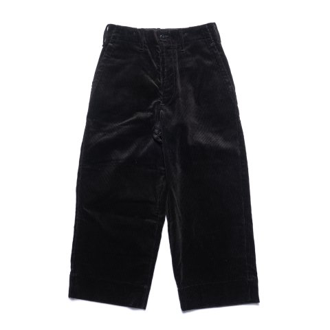 TUKI * 0168 Short Short Wide Trousers 8 Wale Corduroy * Black
