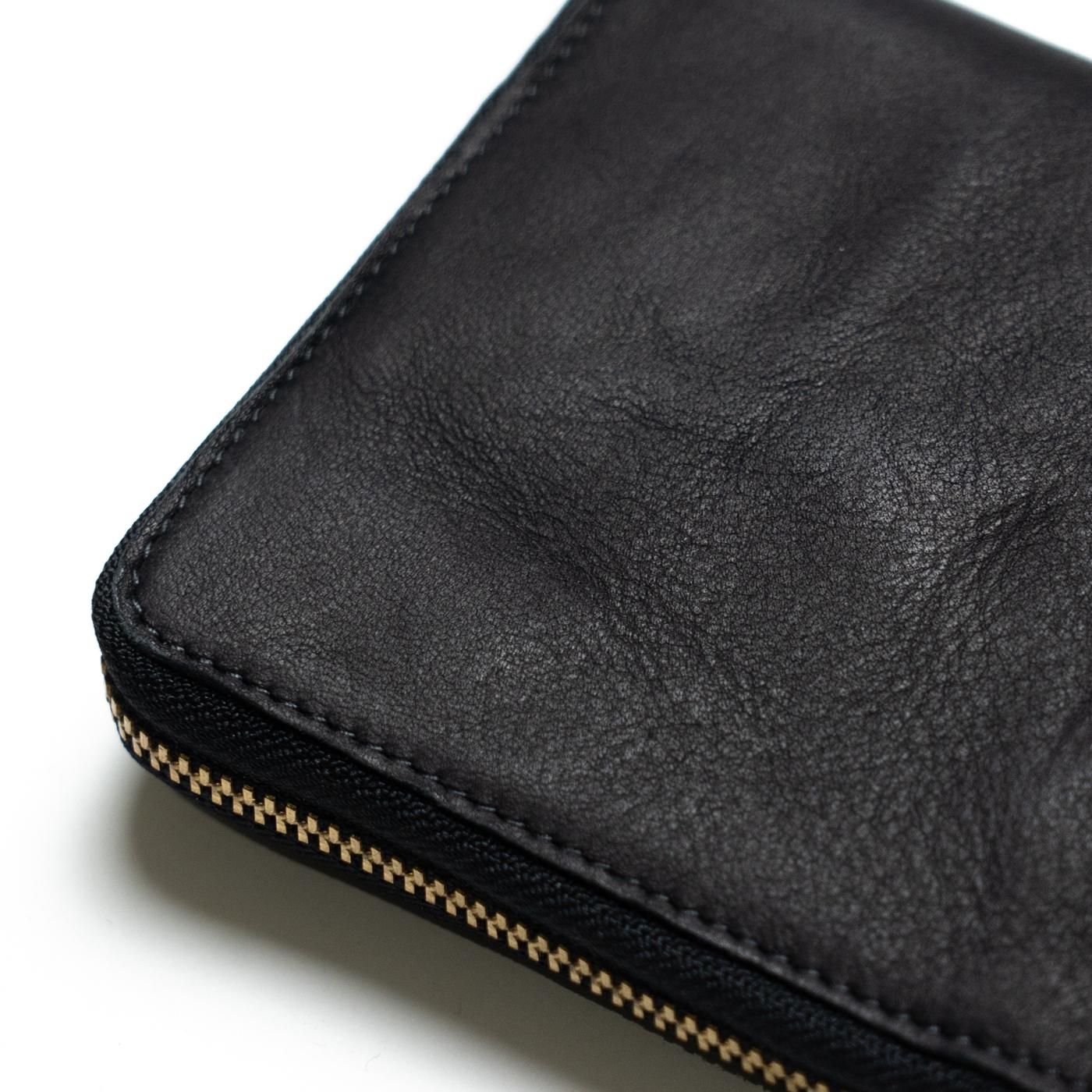 未使用　COMME des GARCONS ラウンドジップウォレット　財布 COMME des GARCONS◇ラウンドジップ/2つ折り財布/レザー/BLK