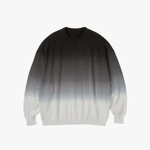 Graphpaper * Piece Dyed High Gauge Knit Oversized Crew Neck * Black Shade