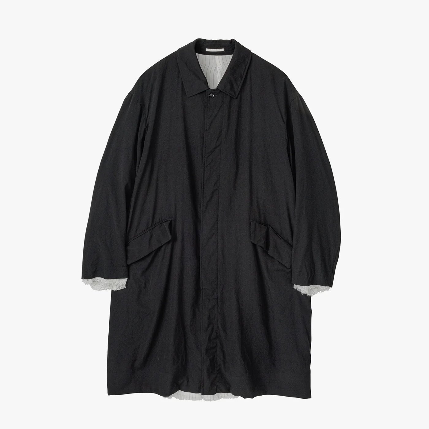Graphpaper * Wool Twill Washer Bal Collar Coat * Black