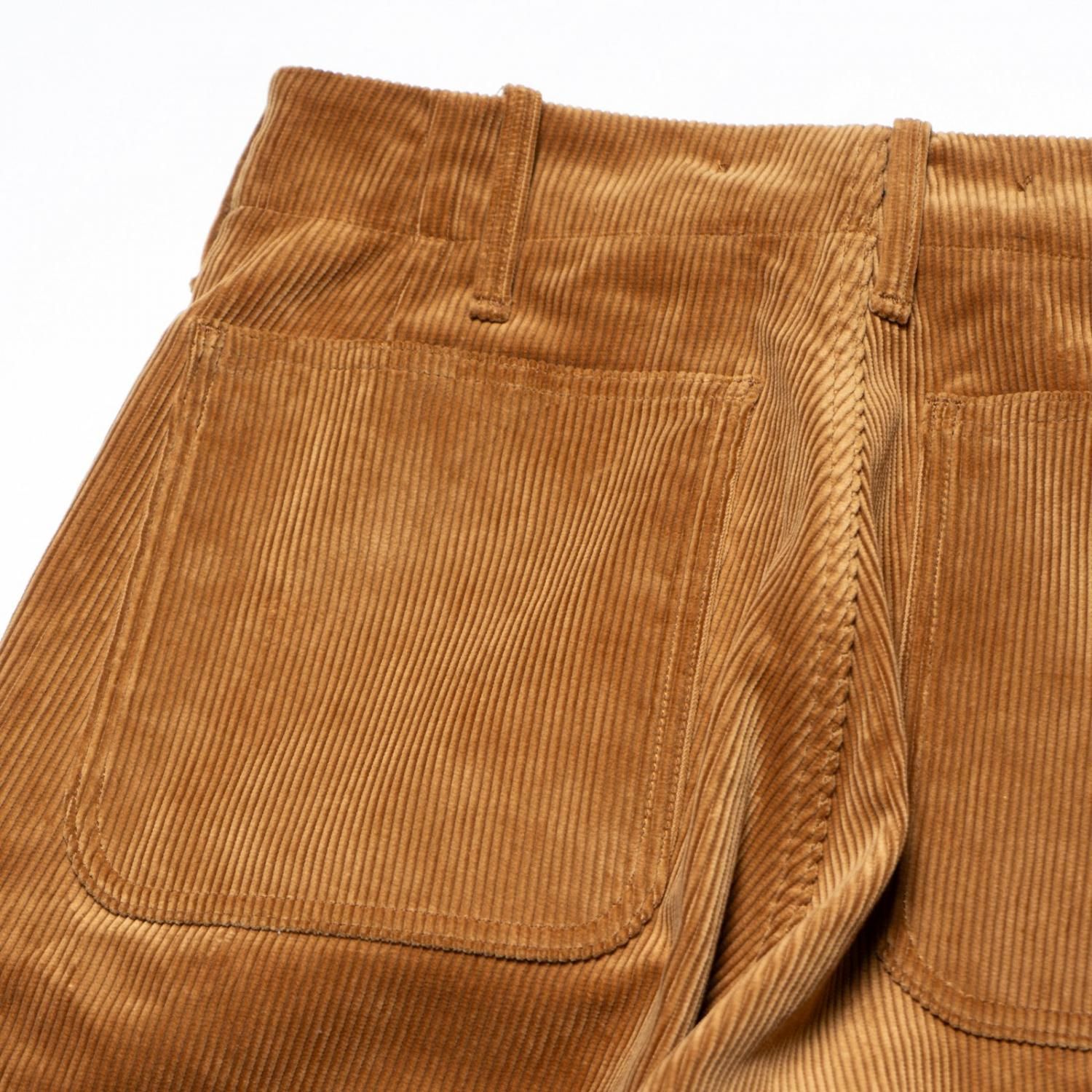 TUKI * 0180 Short Short Wide Trousers 8 Wale Corduroy * Camel | public