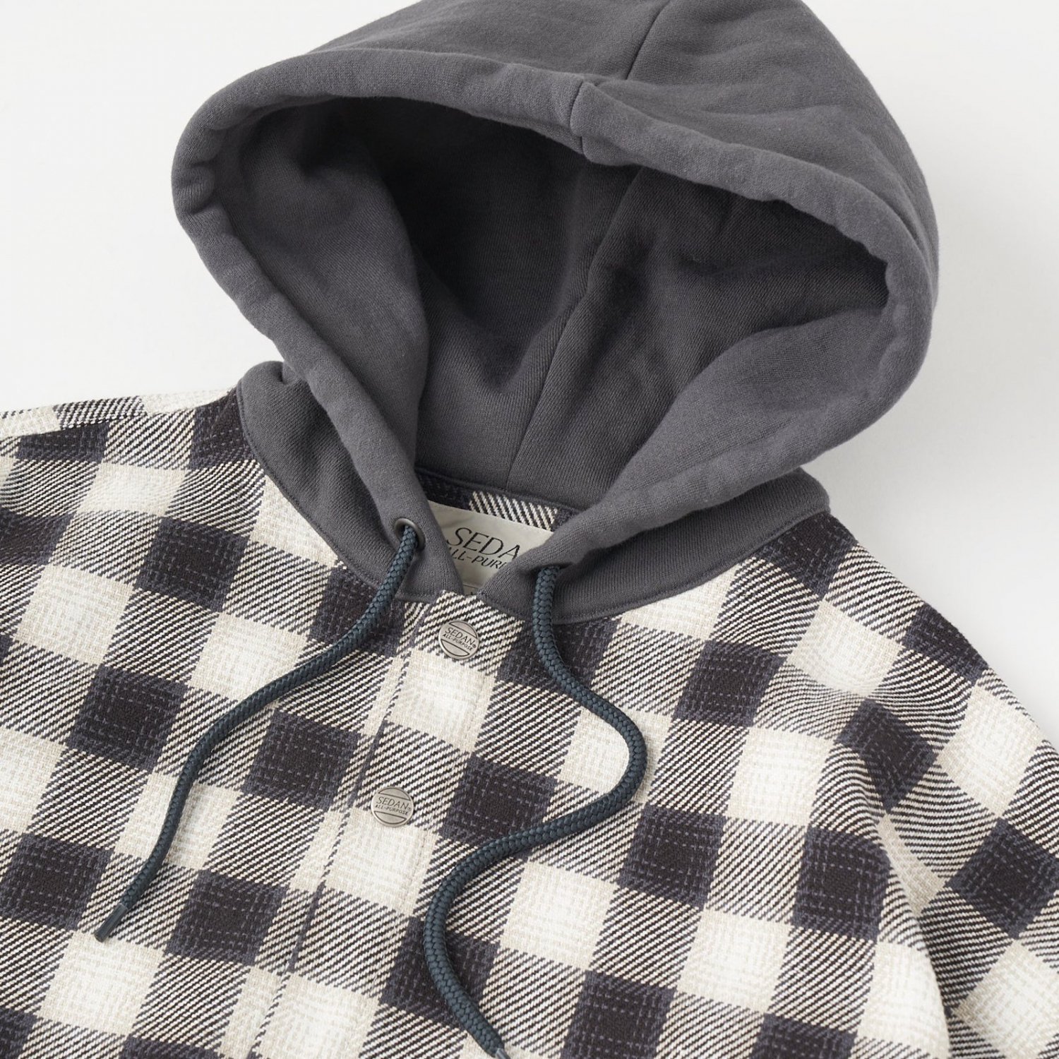 SEDAN ALL-PURPOSE * Flannel Hoodie * Gray Plaids