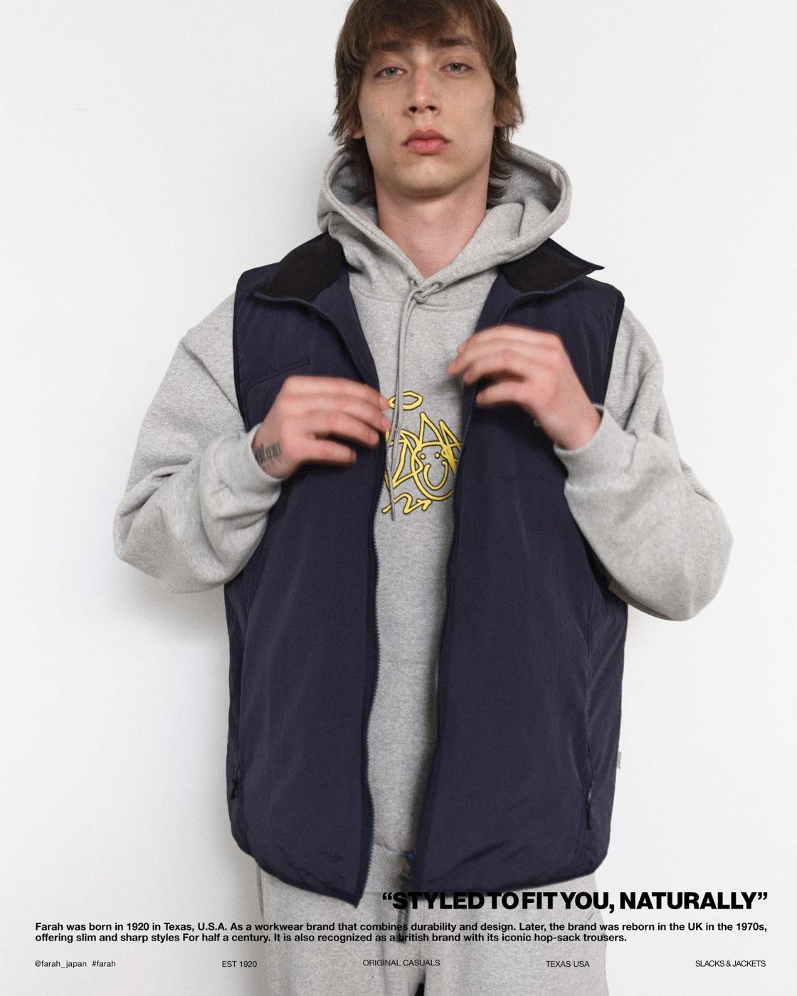 FARAH * FR0403-M1009 Nylon Zip Up Vest(2Ÿ)