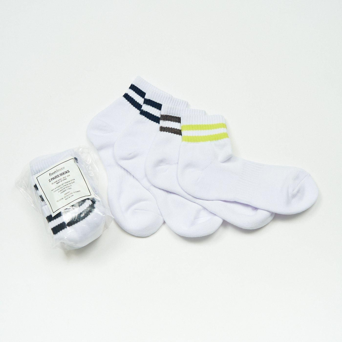 FreshServiceSport * 2-PACK LINE SHORT SOCKS(4Ÿ)