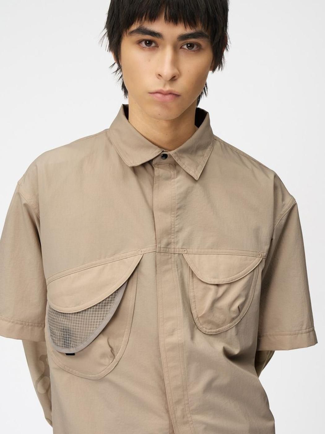 Goldwin0 * GZ55103 S/S ASYMMETRY CAMP SHIRT(2Ÿ)