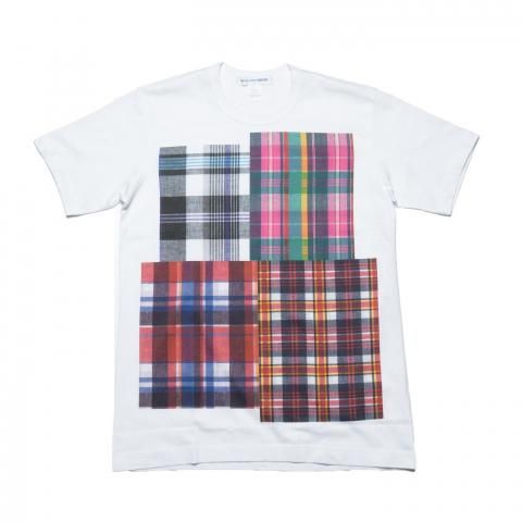 COMME des GARCONS SHIRT * 25SS Collection FO-T007 Digital Print Check1 Tee * White/Check