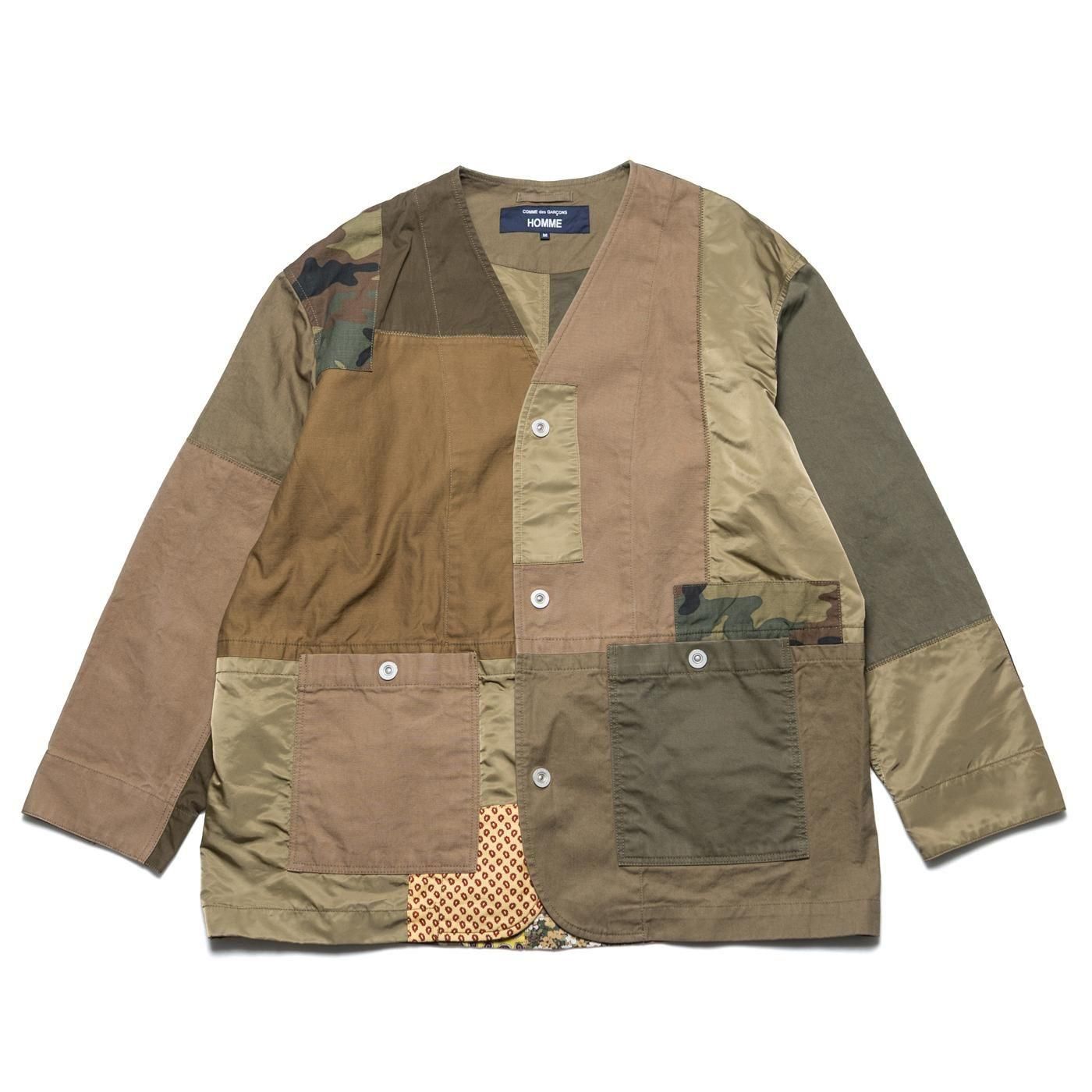 COMME des GARCONS HOMME * HO-J017 Cotton Oxford Mix No Collar Blouson * KhakiMix