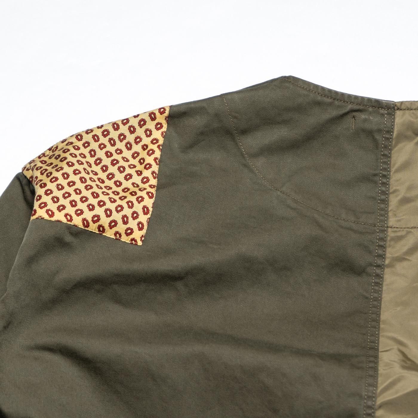 COMME des GARCONS HOMME * HO-J017 Cotton Oxford Mix No Collar Blouson * KhakiMix