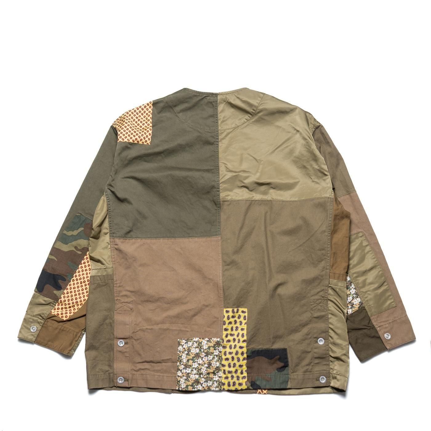 COMME des GARCONS HOMME * HO-J017 Cotton Oxford Mix No Collar Blouson * KhakiMix