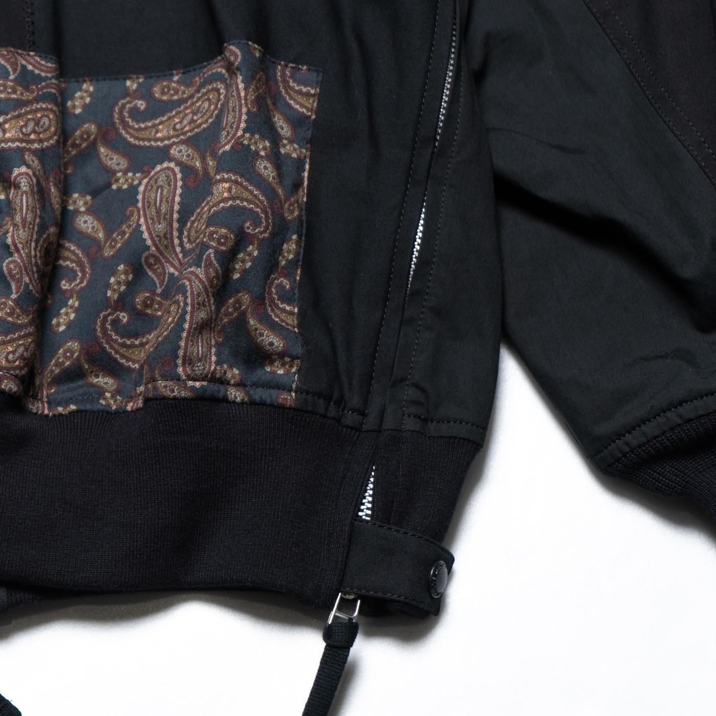 COMME des GARCONS HOMME * HO-J023 Cotton Nylon Backsatin Mix Patchwork Blouson * BlackMix