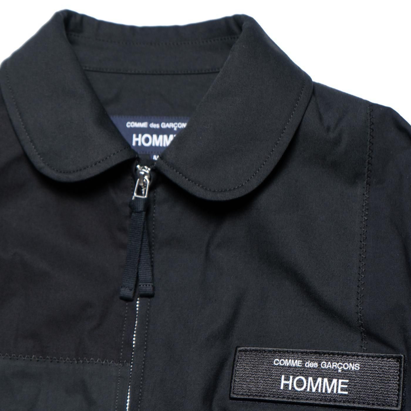 COMME des GARCONS HOMME * HO-J023 Cotton Nylon Backsatin Mix Patchwork Blouson * BlackMix
