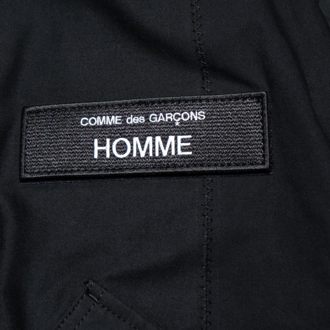 COMME des GARCONS HOMME * HO-J023 Cotton Nylon Backsatin Mix Patchwork Blouson * BlackMix