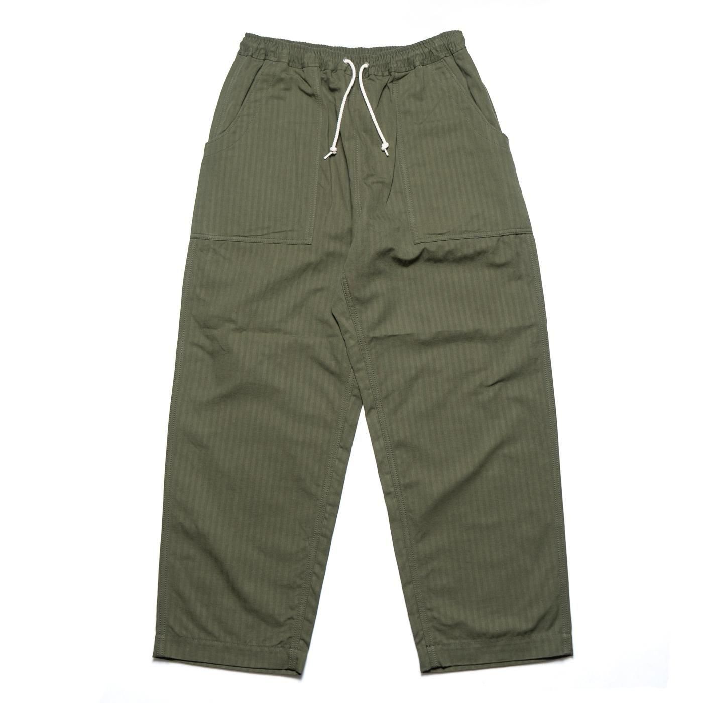 COMME des GARCONS HOMME * HO-P019 Cotton Linen Herringbone Pants * Khaki