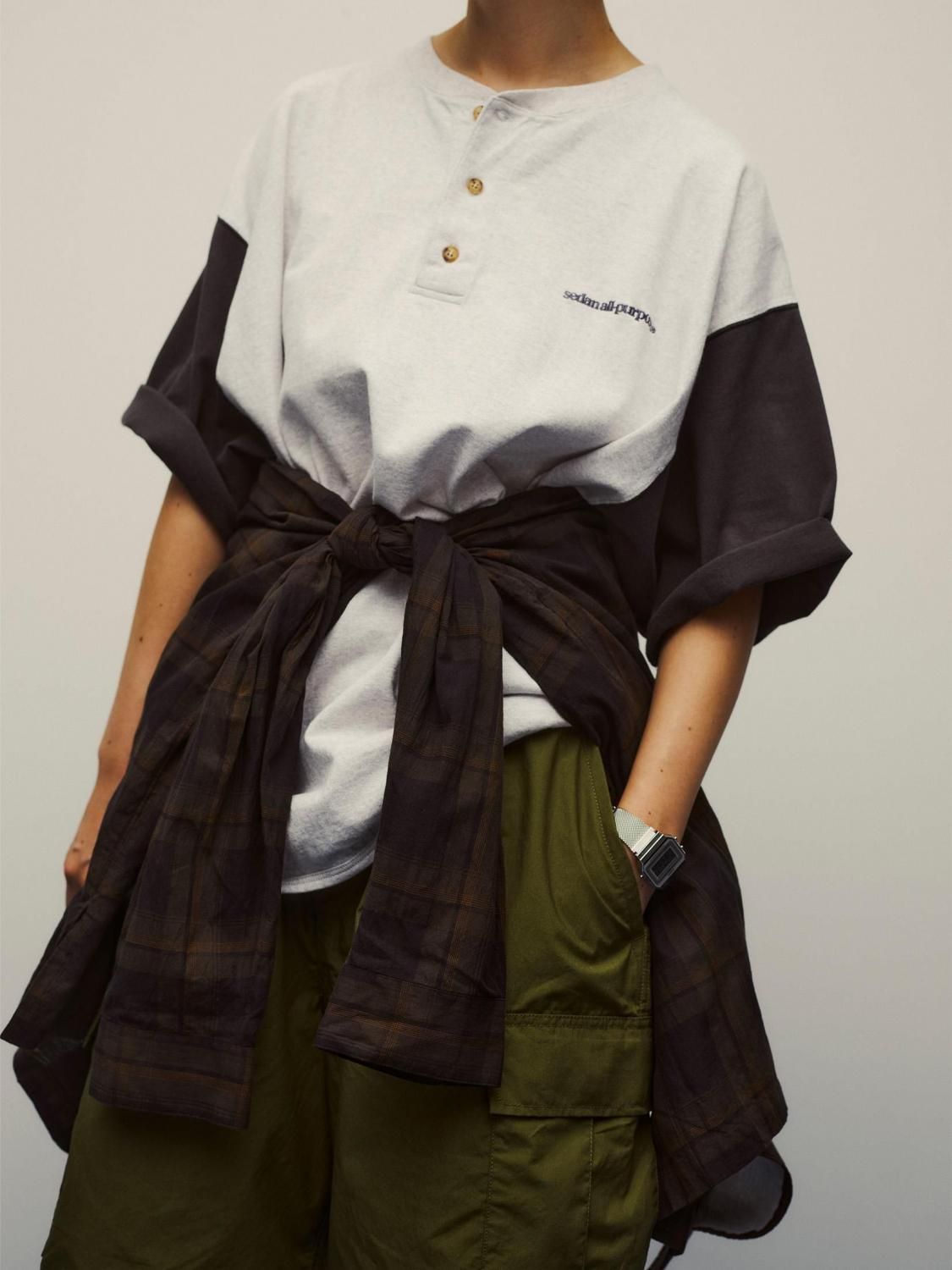 SEDAN ALL-PURPOSE * SD25S-SH04 Madras Plaid Open Collar Shirt(2Ÿ)