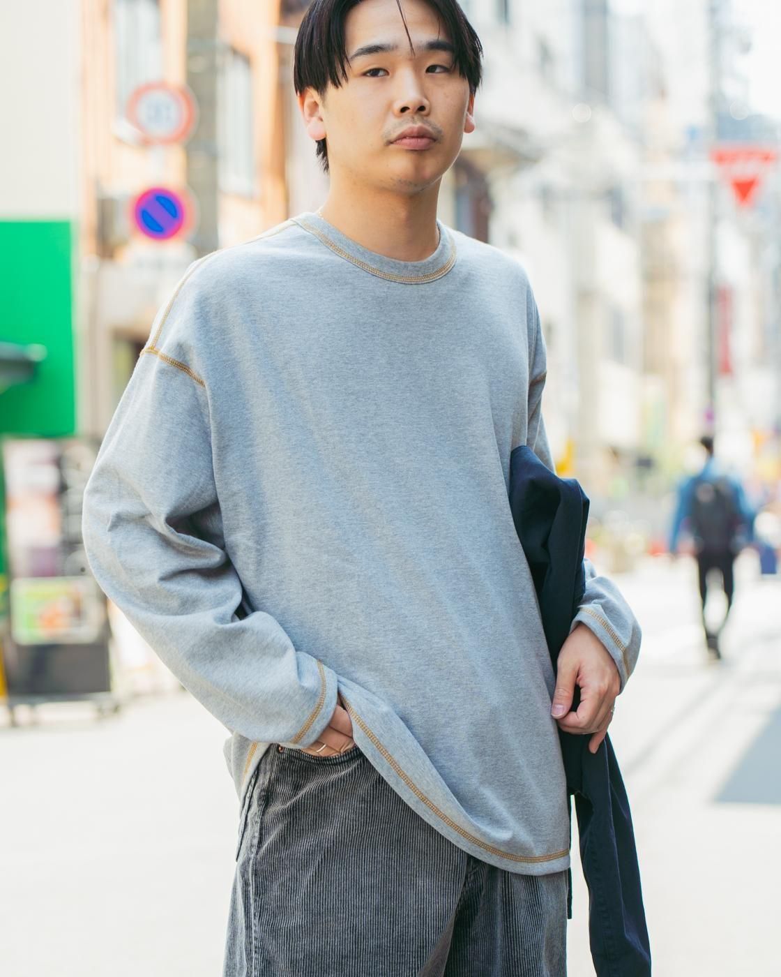 mocT * M13-280 PLATING JERSEY CREW NECK L/S Big TEE(4Ÿ)