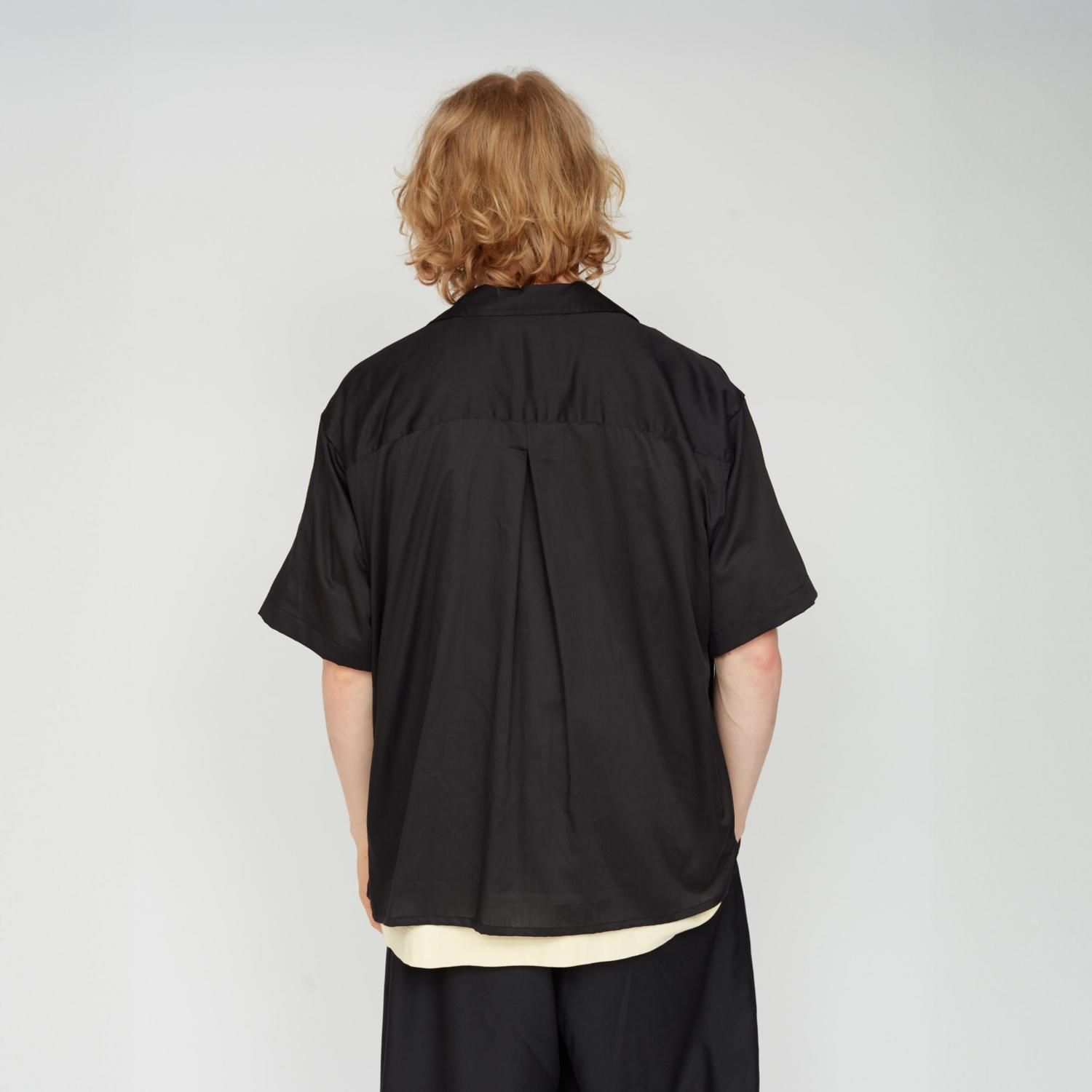 UNTRACE * _165 Open Collar Shirt * Black