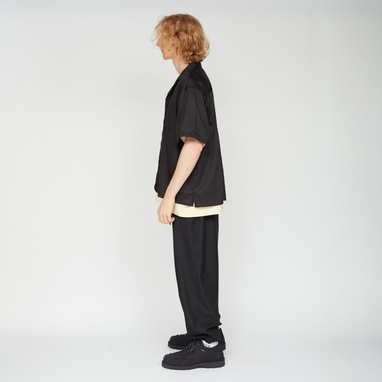 UNTRACE * _165 Open Collar Shirt * Black
