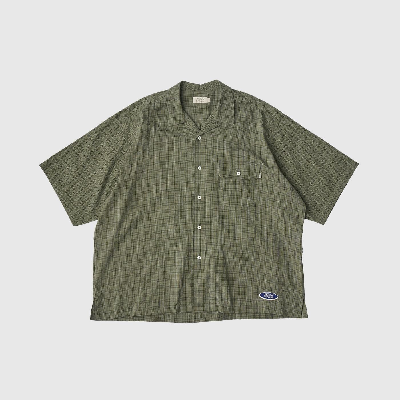 SEDAN ALL-PURPOSE * SD25S-SH05 Dobby Plaid Open Collar S/S Shirt(3Ÿ)