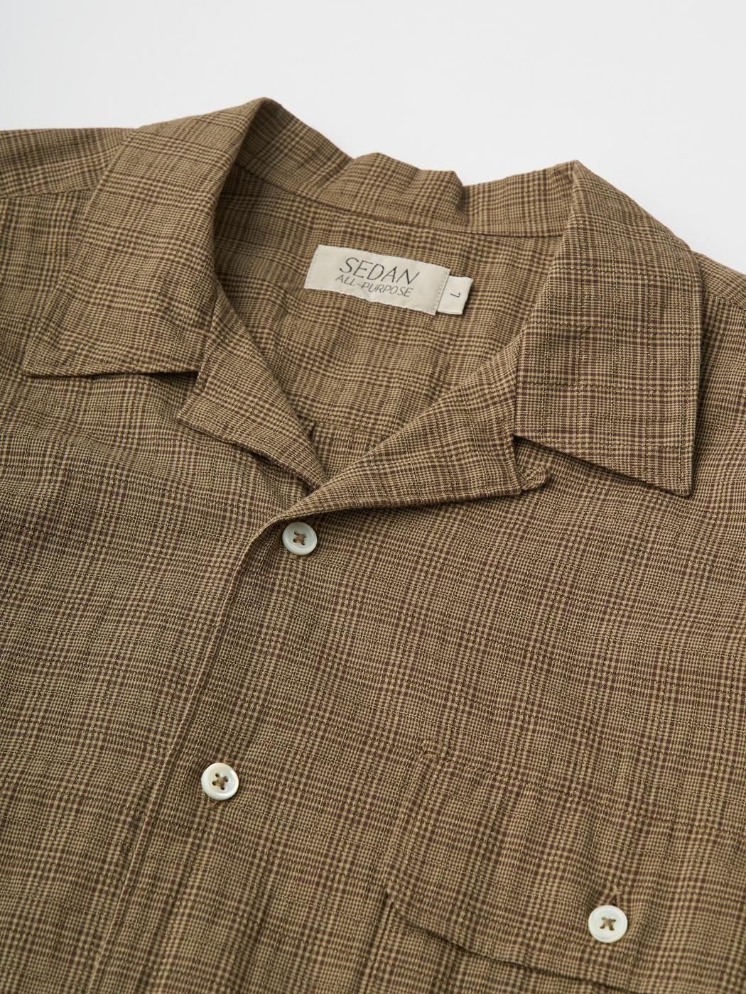 SEDAN ALL-PURPOSE * SD25S-SH05 Dobby Plaid Open Collar S/S Shirt(3Ÿ)