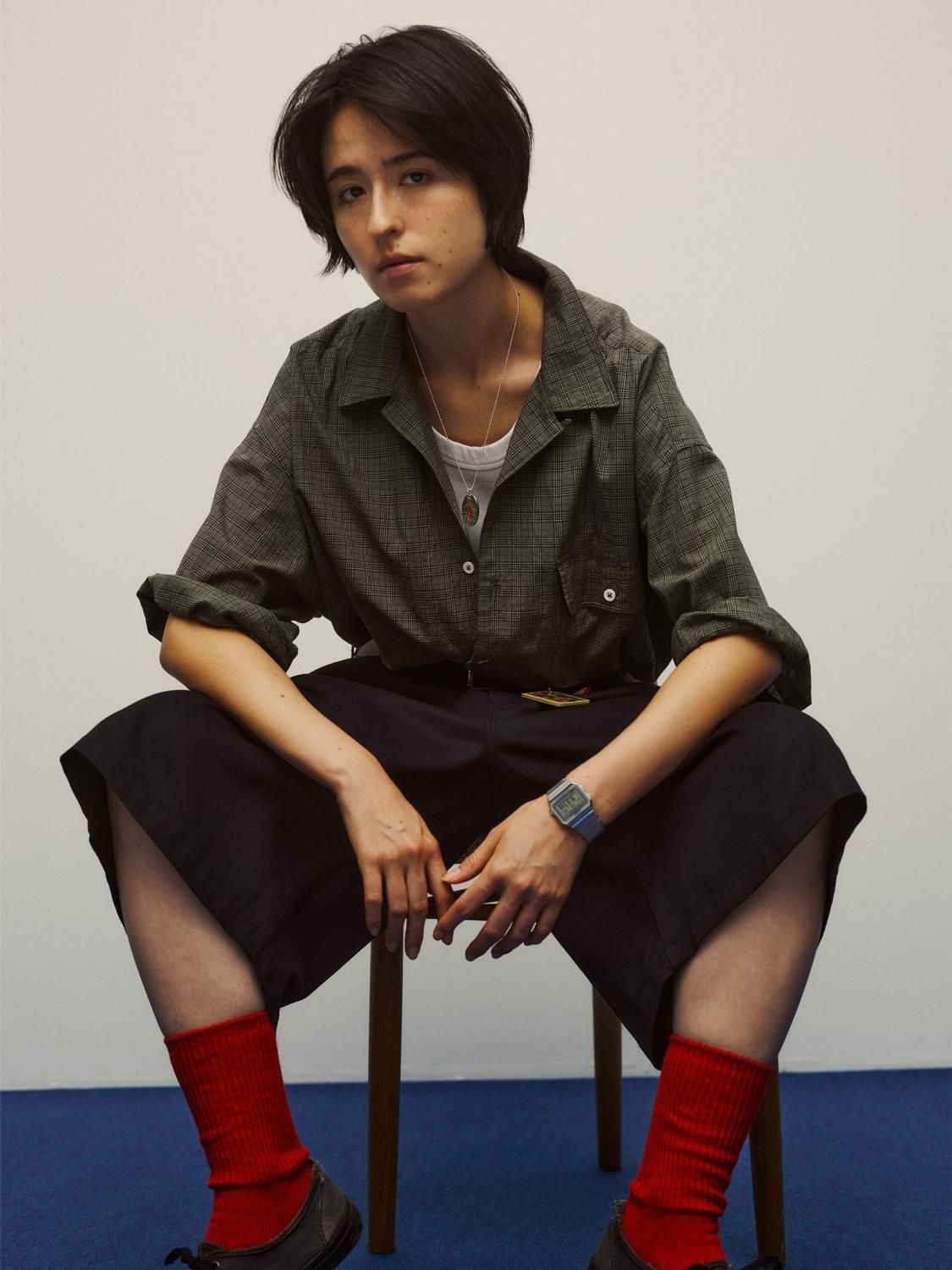 SEDAN ALL-PURPOSE * SD25S-SH05 Dobby Plaid Open Collar S/S Shirt(3Ÿ)