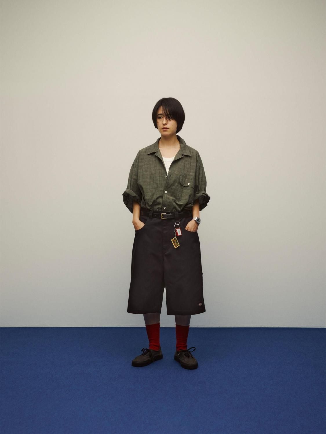 SEDAN ALL-PURPOSE * SD25S-SH05 Dobby Plaid Open Collar S/S Shirt(3Ÿ)