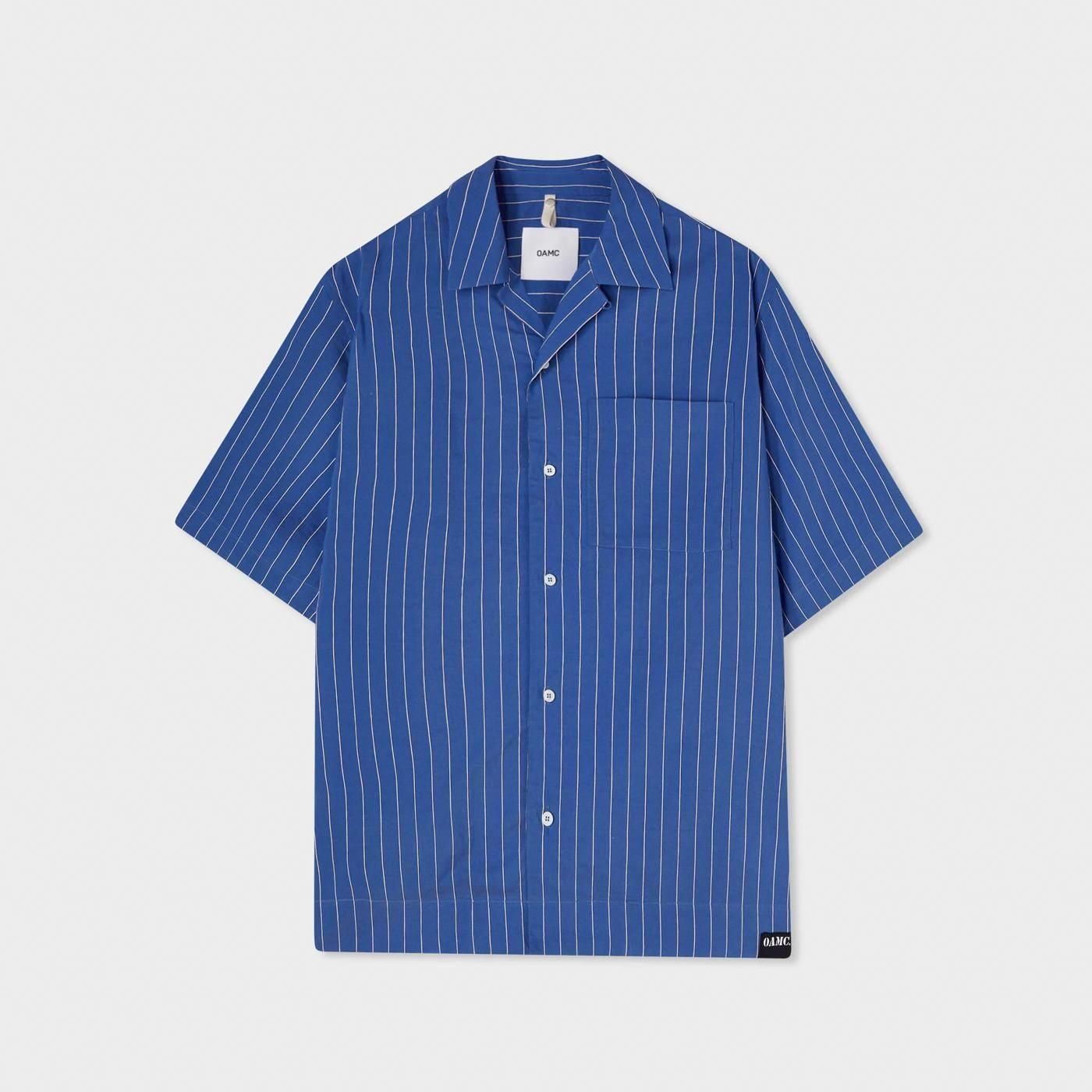 OAMC * OA5SMS01FPTR3 Blue Striped SS Shirt * Blue