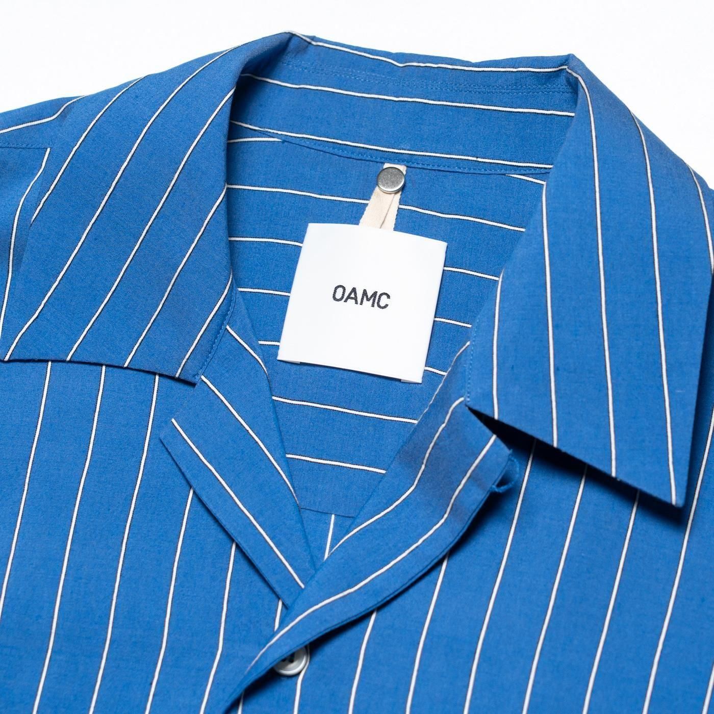 OAMC * OA5SMS01FPTR3 Blue Striped SS Shirt * Blue