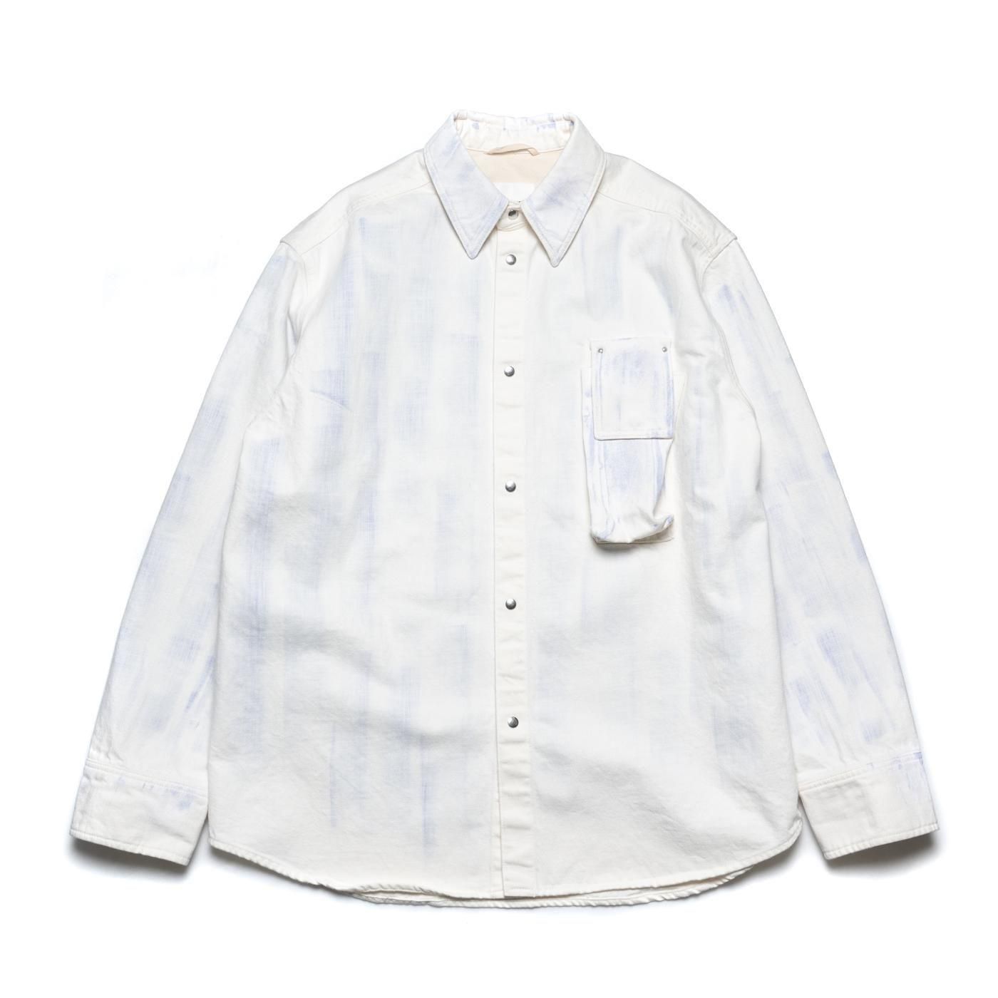 OAMC * OA5SMS15APT18 Treated Denim Shirt * White/Lilac