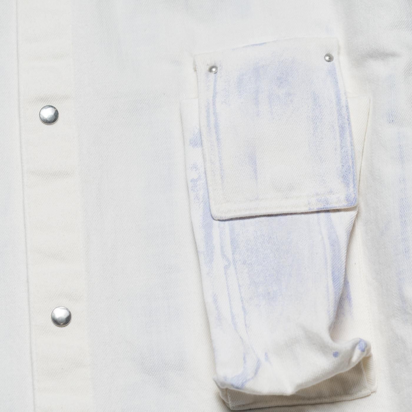 OAMC * OA5SMS15APT18 Treated Denim Shirt * White/Lilac
