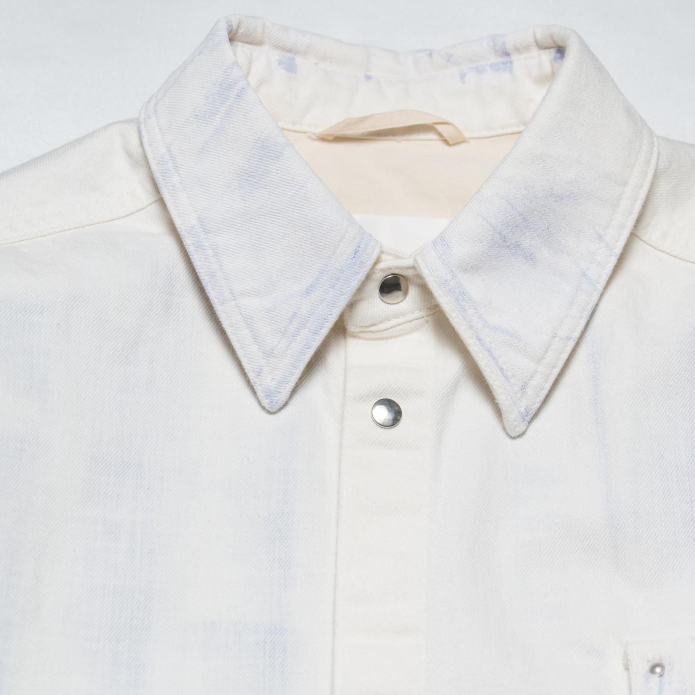OAMC * OA5SMS15APT18 Treated Denim Shirt * White/Lilac