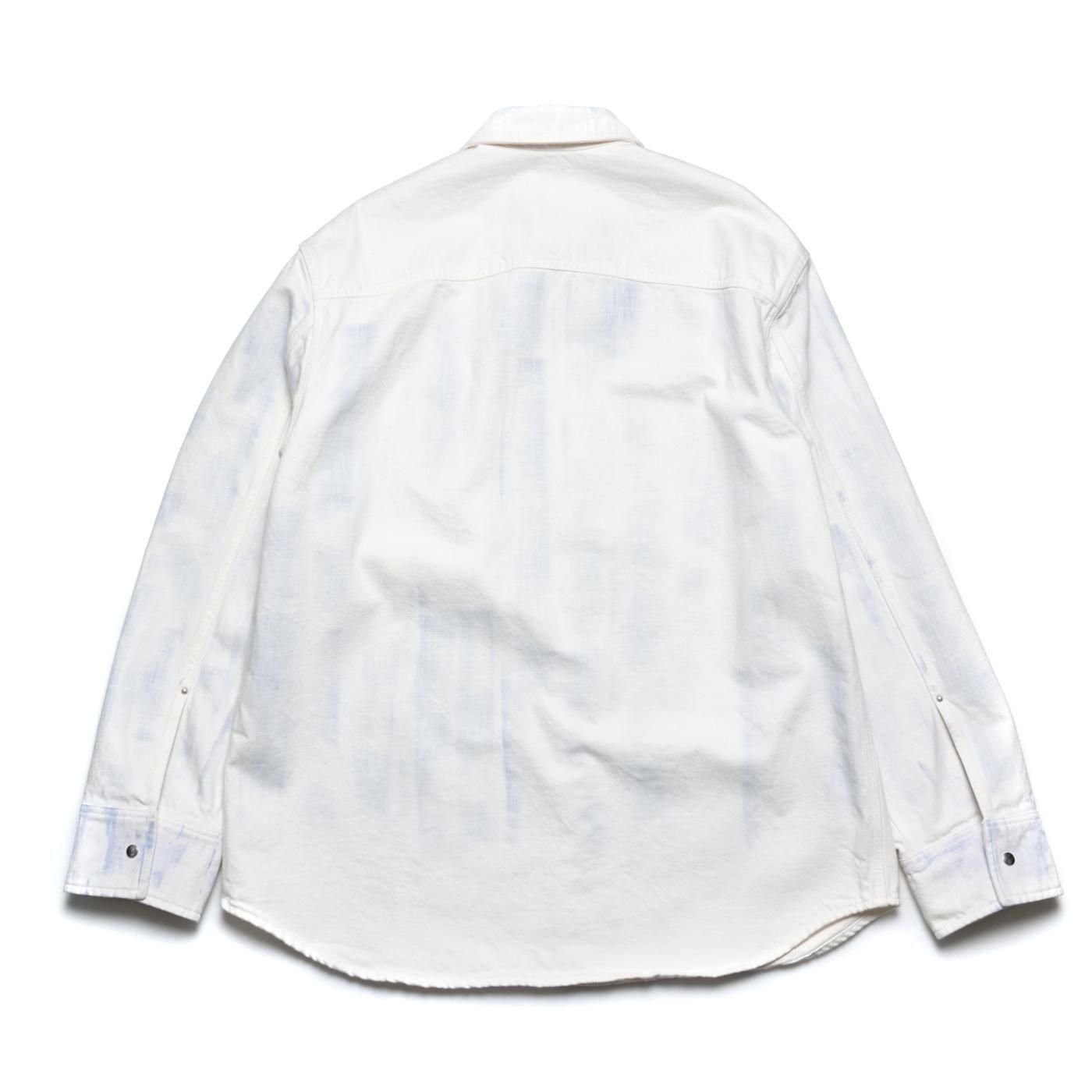 OAMC * OA5SMS15APT18 Treated Denim Shirt * White/Lilac