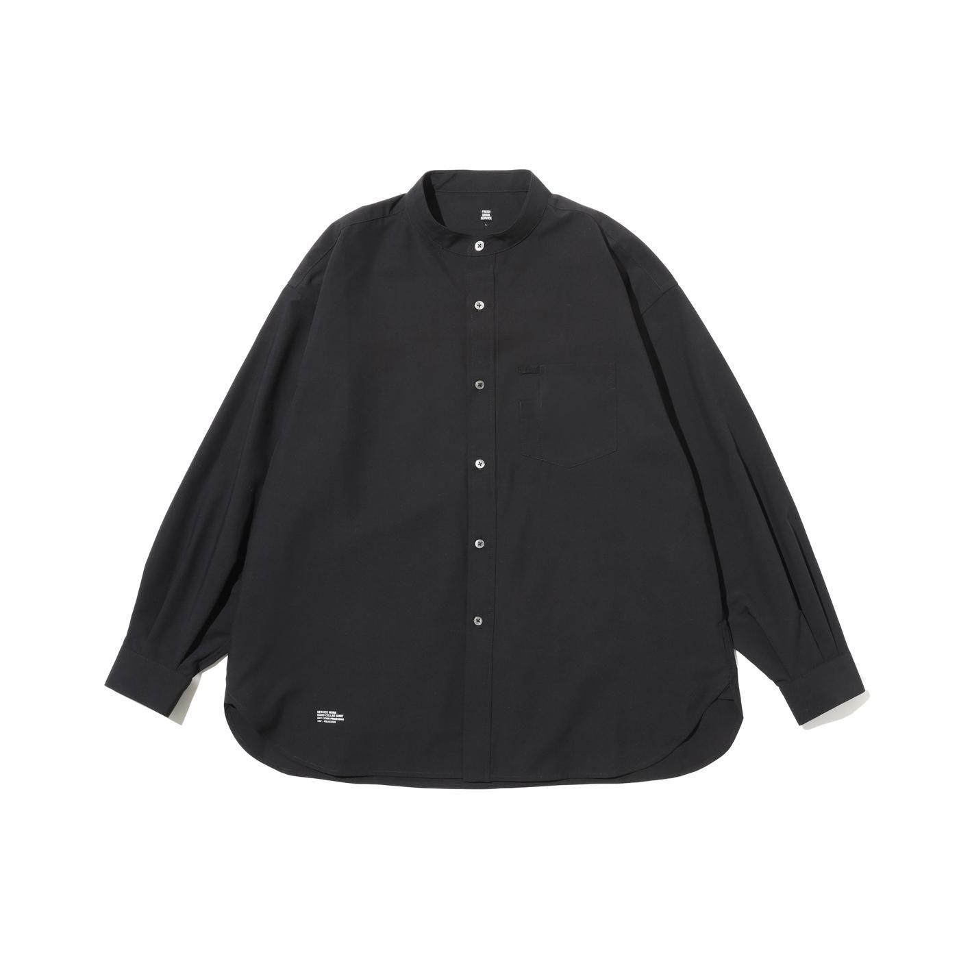 fresh service シャツ　ブラック FreshService * SERVICE WORK BAND COLLAR SHIRT(4色展開) | public