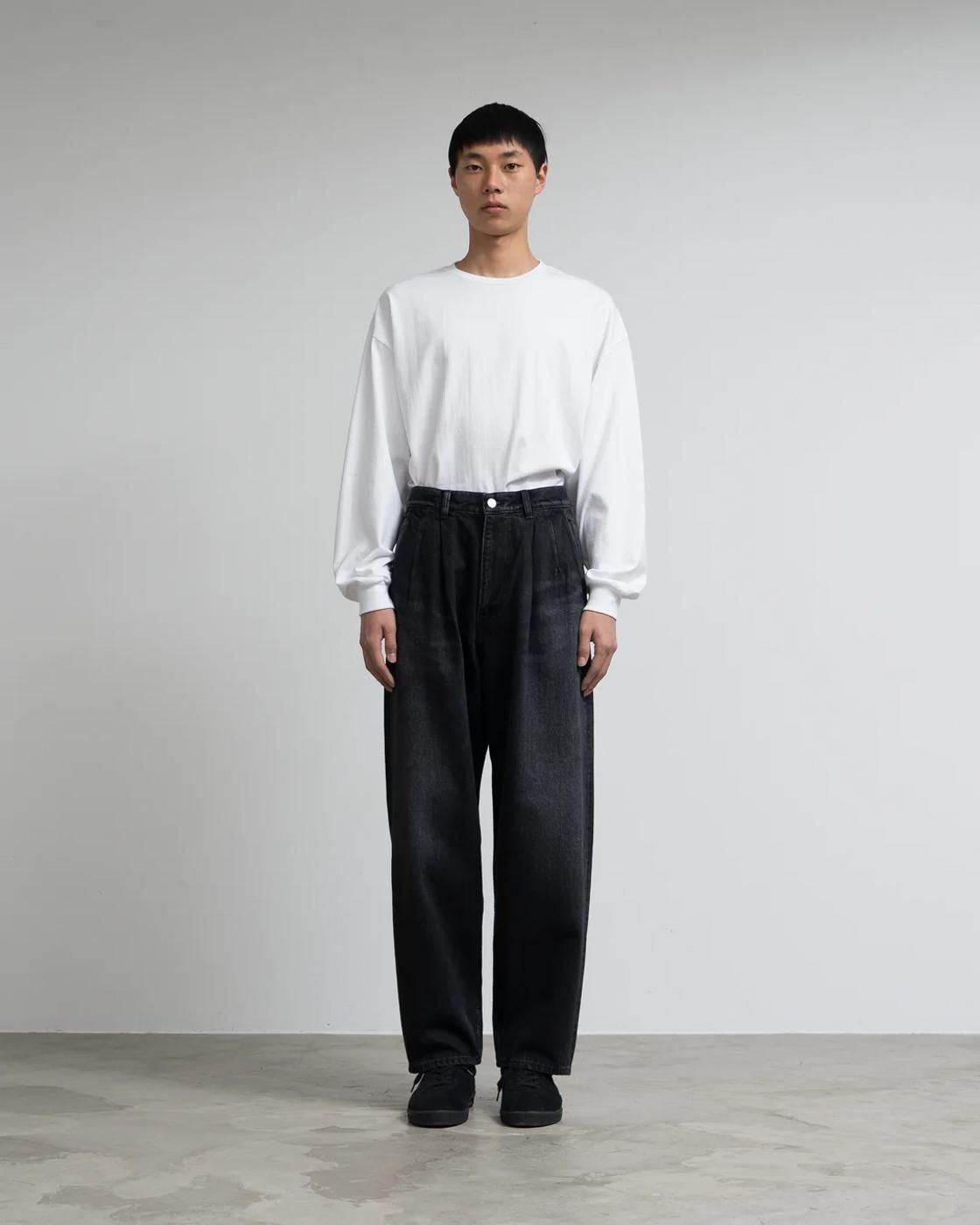 パンツ Graphpaper SelvageDenim Two Tuck Tapered Graphpaper - Selvage Denim Two Tuck Tapered Pants -LIGHT