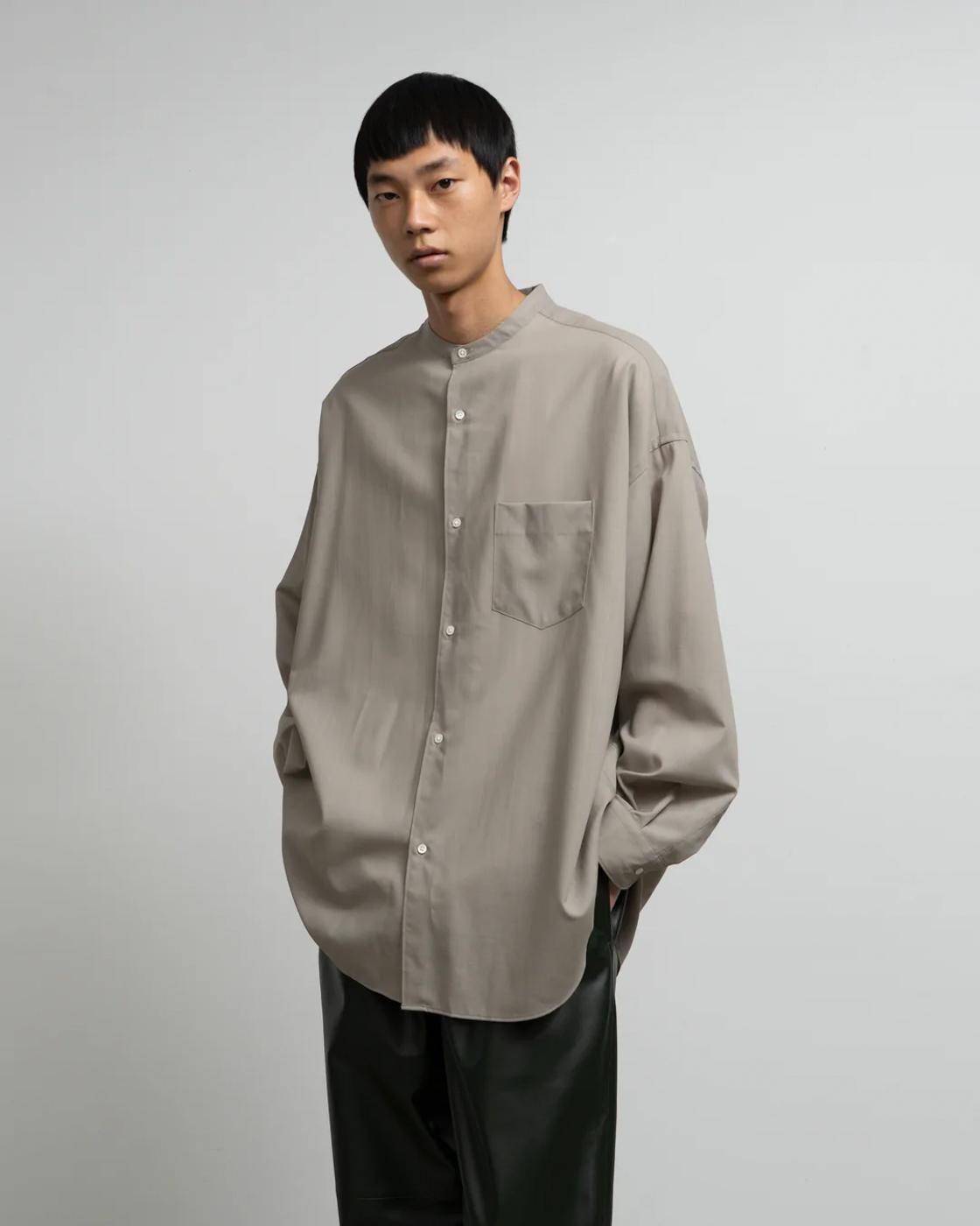 Graphpaper * GM253-50375 Techno Wool Tropical Oversized Band Collar Shirt(3Ÿ)