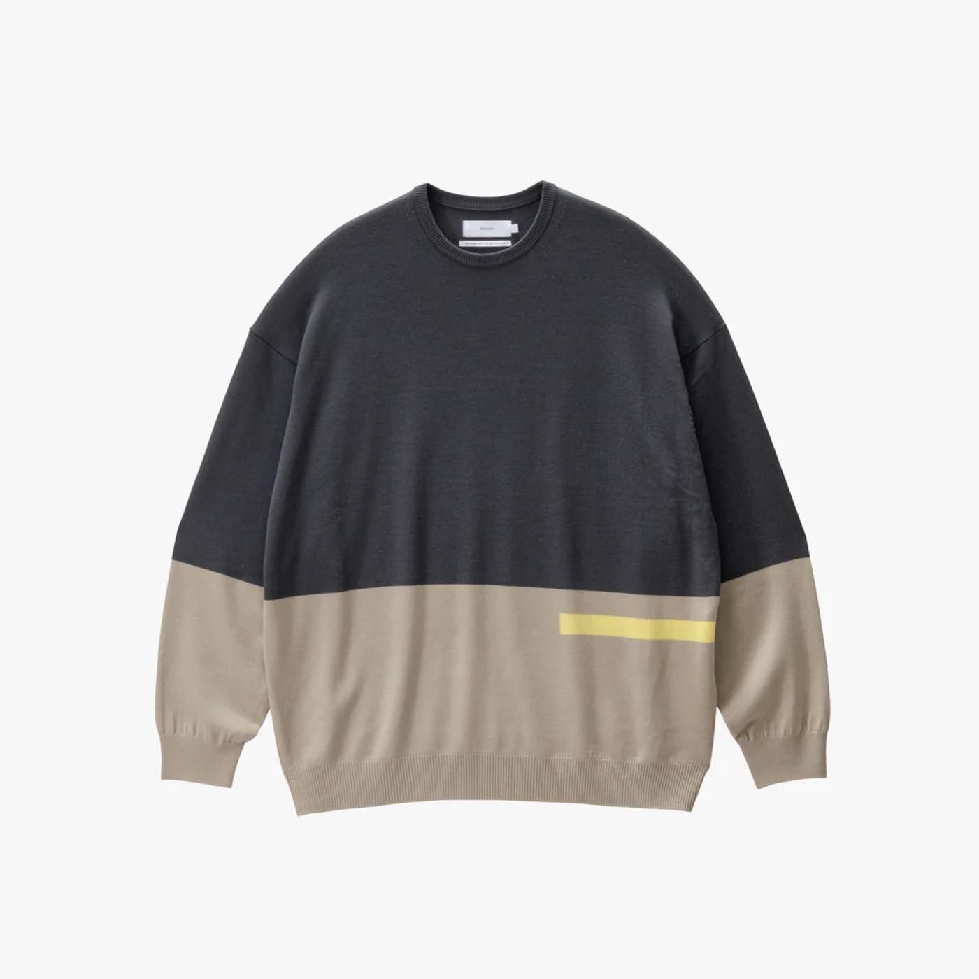 トップス Graphpaper Wool Oversized Crew Neck Knit Graphpaper * GU253-80484 High Gauge Intarsia L/S Oversized