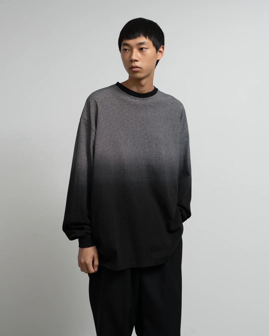 Graphpaper * GU253-70511 Gradient Border L/S Tee * Black