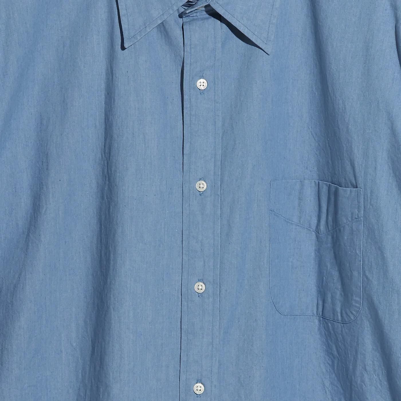 FOUNDOUR *FD252002 REGULAR COLLAR DENIM SHIRT * Indigo | public