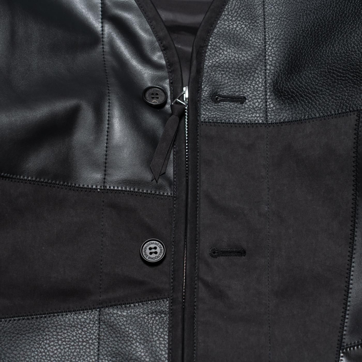 COMME des GARCONS HOMME * HP-J010 Synthetic Leather Mix Patchwork Jacket * BlackMix