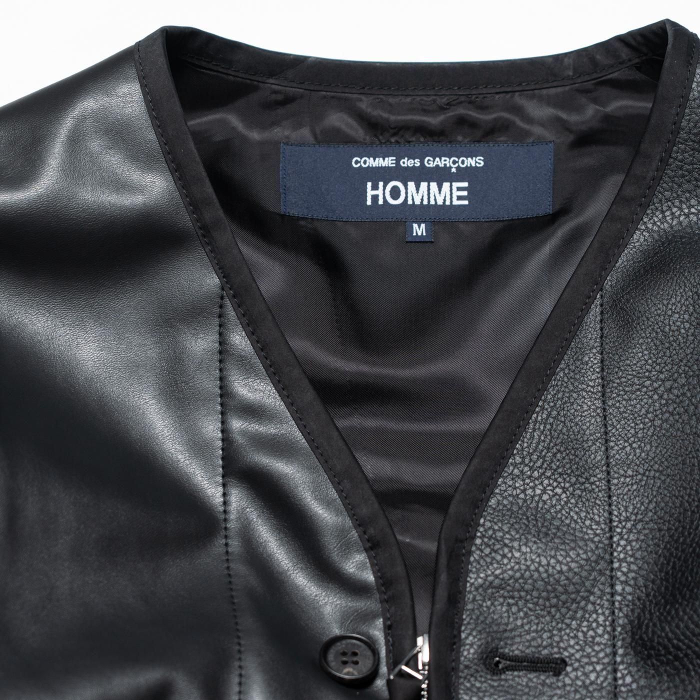 COMME des GARCONS HOMME * HP-J010 Synthetic Leather Mix Patchwork Jacket * BlackMix