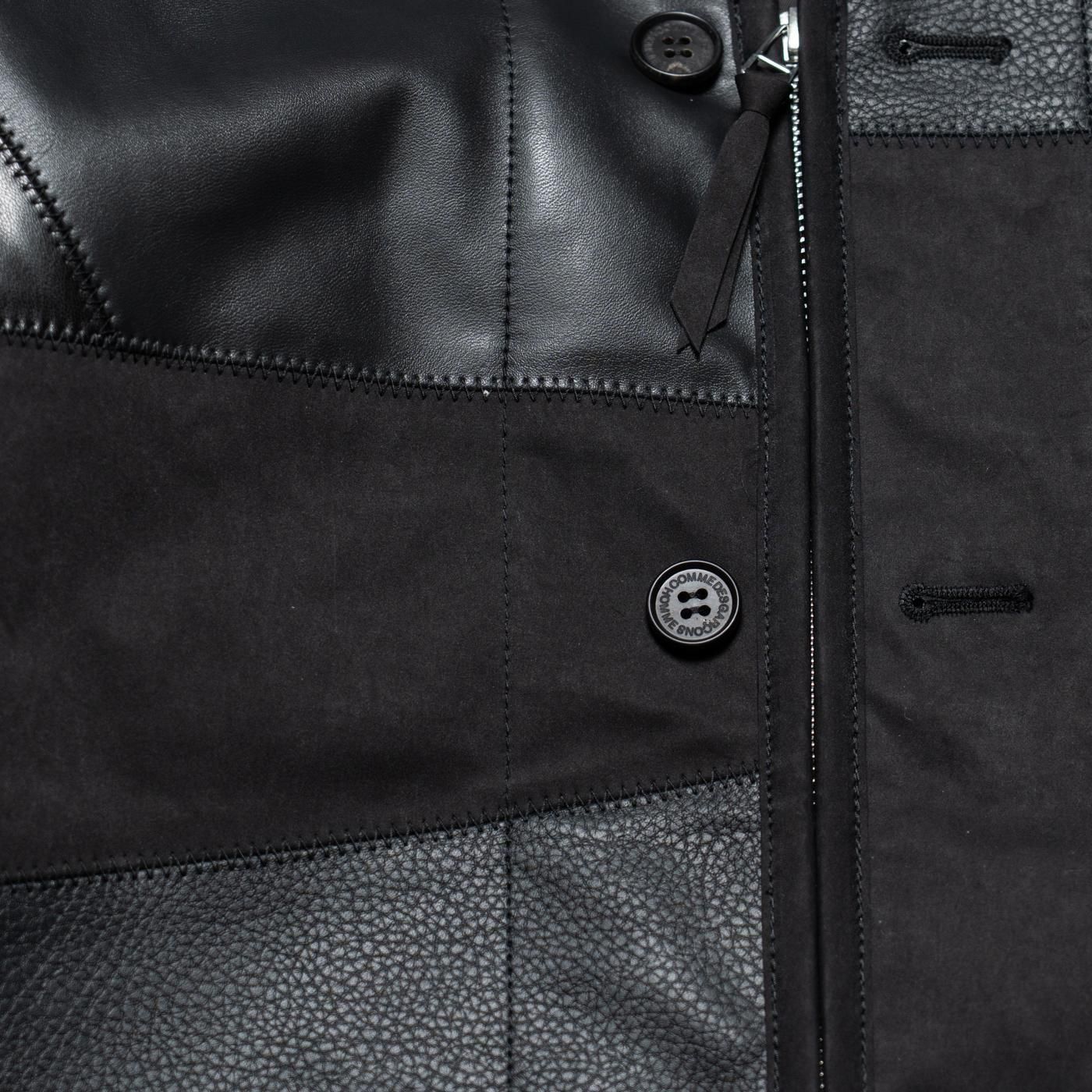 COMME des GARCONS HOMME * HP-J010 Synthetic Leather Mix Patchwork Jacket * BlackMix
