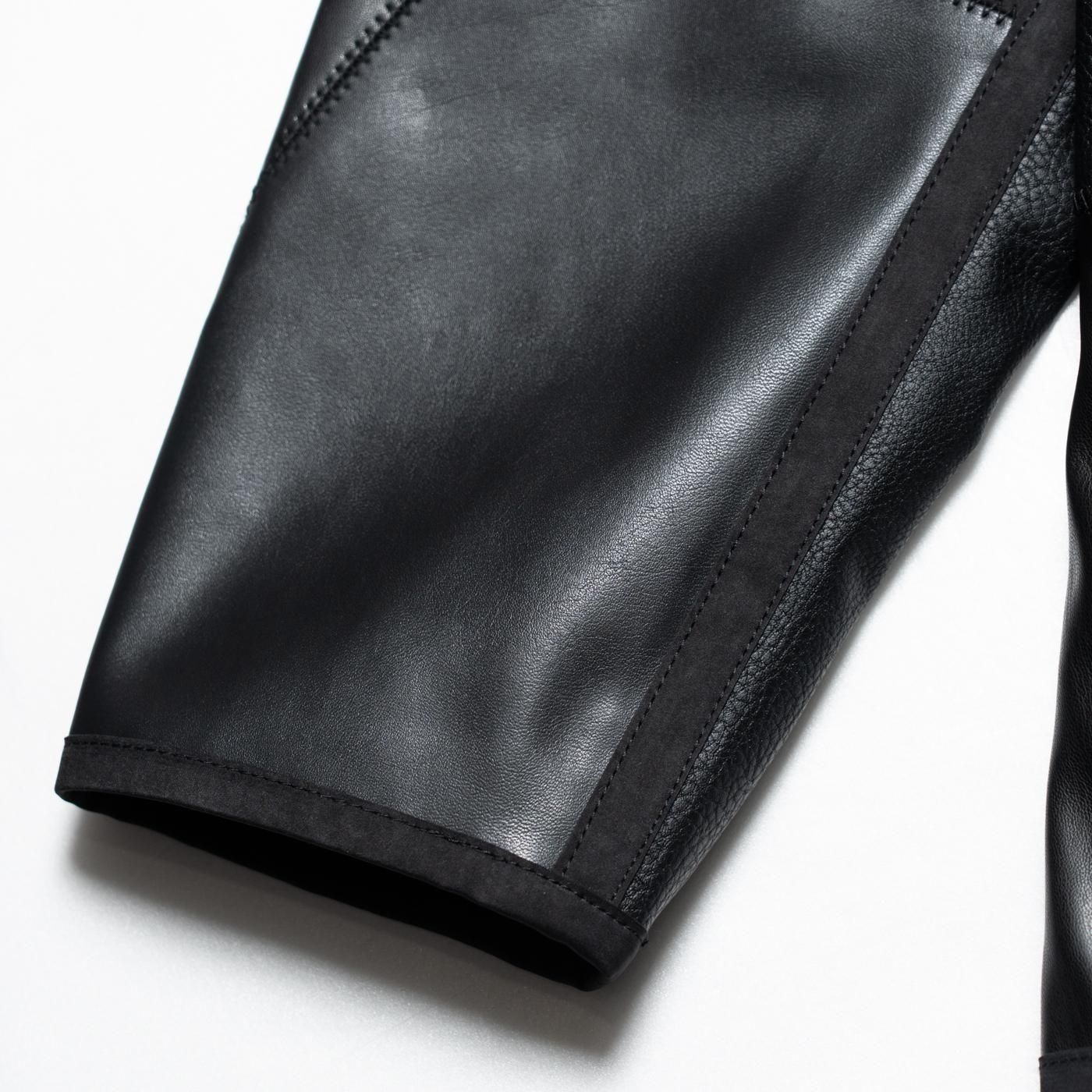 COMME des GARCONS HOMME * HP-J010 Synthetic Leather Mix Patchwork Jacket * BlackMix