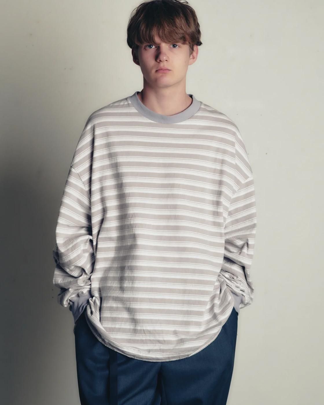 is-ness BALLOON STRIPESLONG TSHIRT サイズL BALLOON STRIPES LONG SLEEVE T SHIRT | is-ness online shop