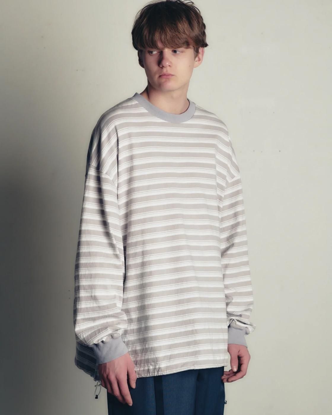 is-ness BALLOON STRIPESLONG TSHIRT サイズM BALLOON STRIPES LONG SLEEVE T SHIRT | is-ness online shop