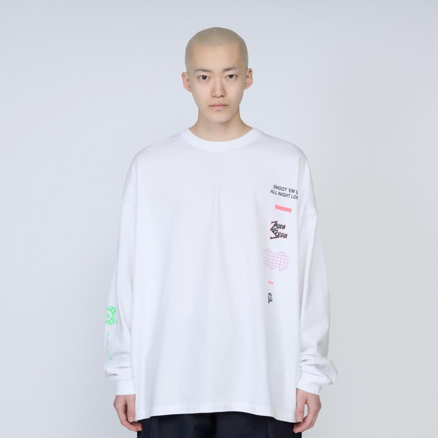 UNTRACE ホワイト長袖カットソー