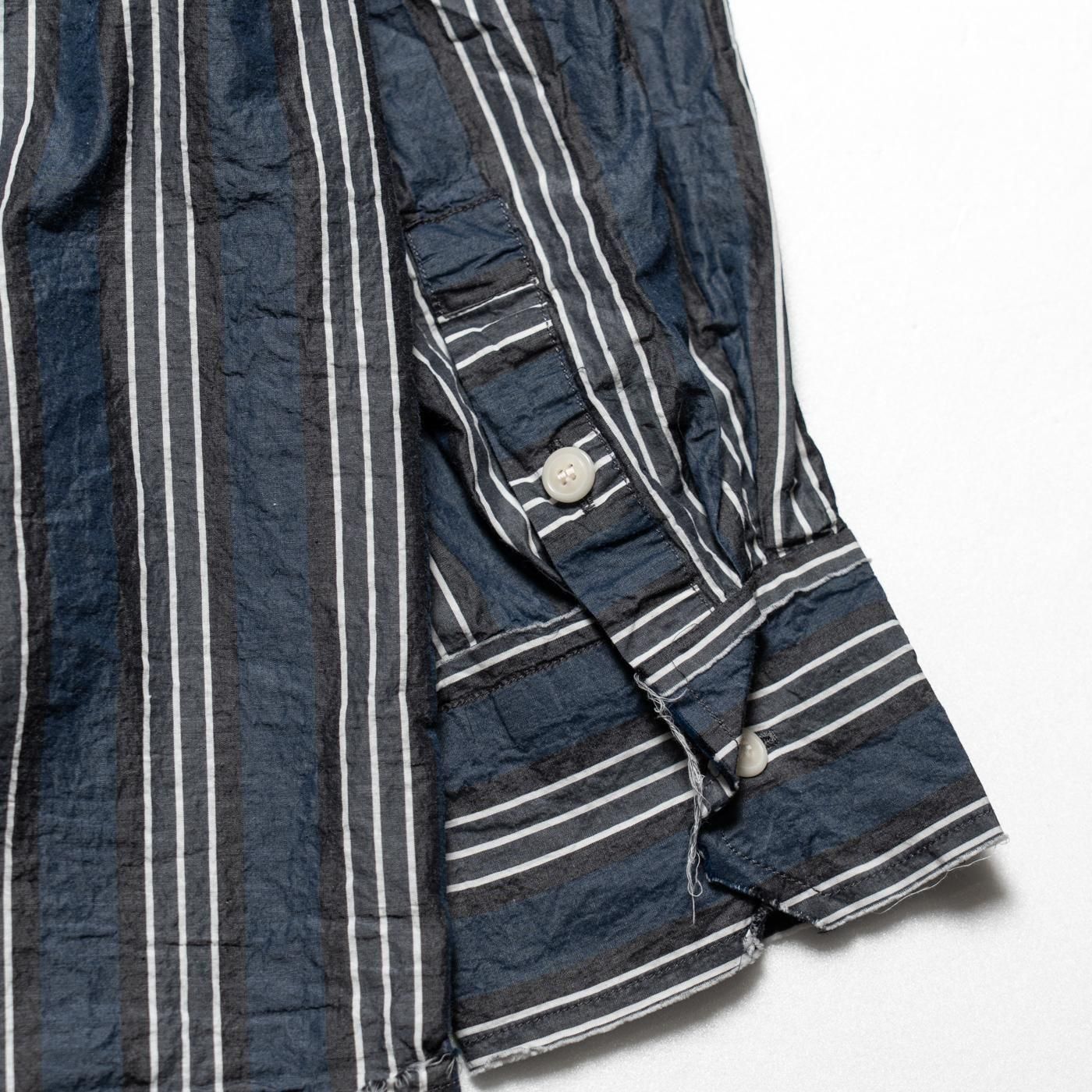 CASEY CASEY * 25HC313 HAMNET RAW EDGE SHIRT LIGHT PAPER STRIPE * Blue