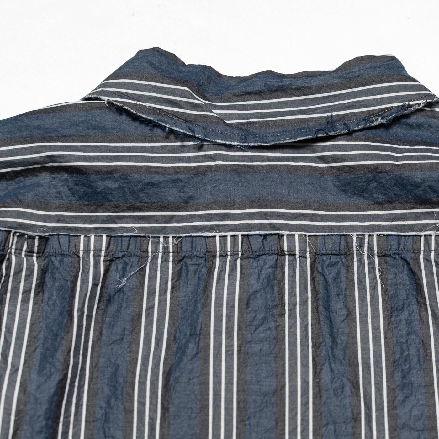 CASEY CASEY * 25HC313 HAMNET RAW EDGE SHIRT LIGHT PAPER STRIPE * Blue