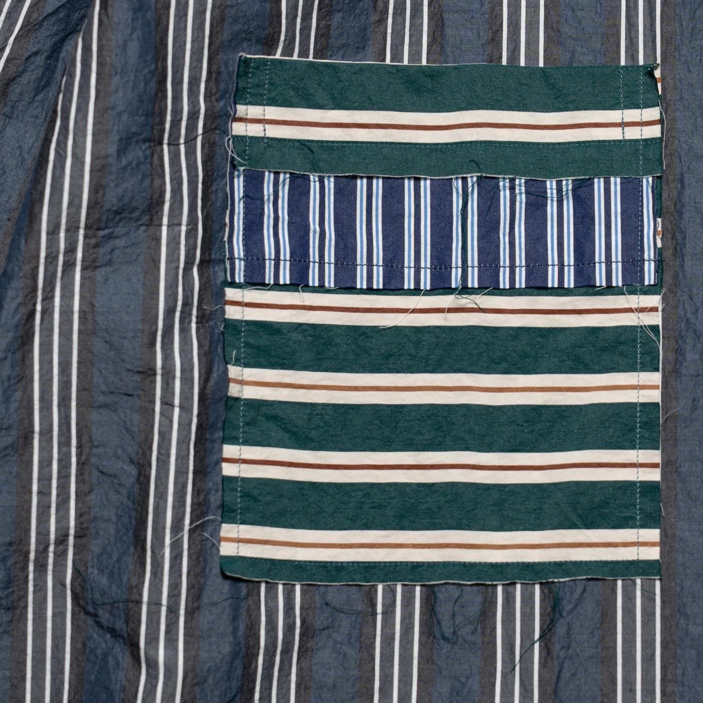CASEY CASEY * 25HC313 HAMNET RAW EDGE SHIRT LIGHT PAPER STRIPE * Blue