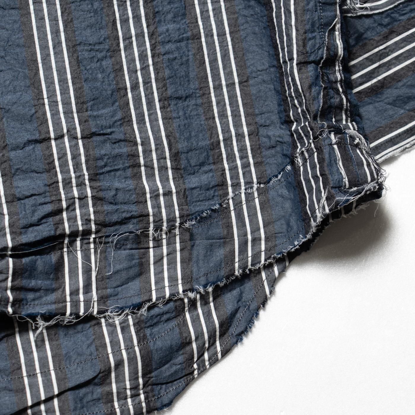 CASEY CASEY * 25HC313 HAMNET RAW EDGE SHIRT LIGHT PAPER STRIPE * Blue