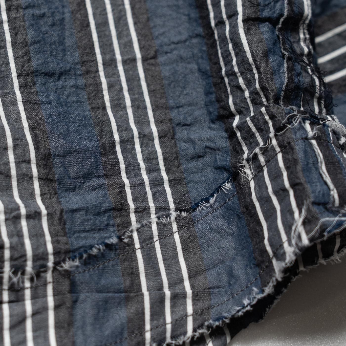 CASEY CASEY * 25HC313 HAMNET RAW EDGE SHIRT LIGHT PAPER STRIPE * Blue